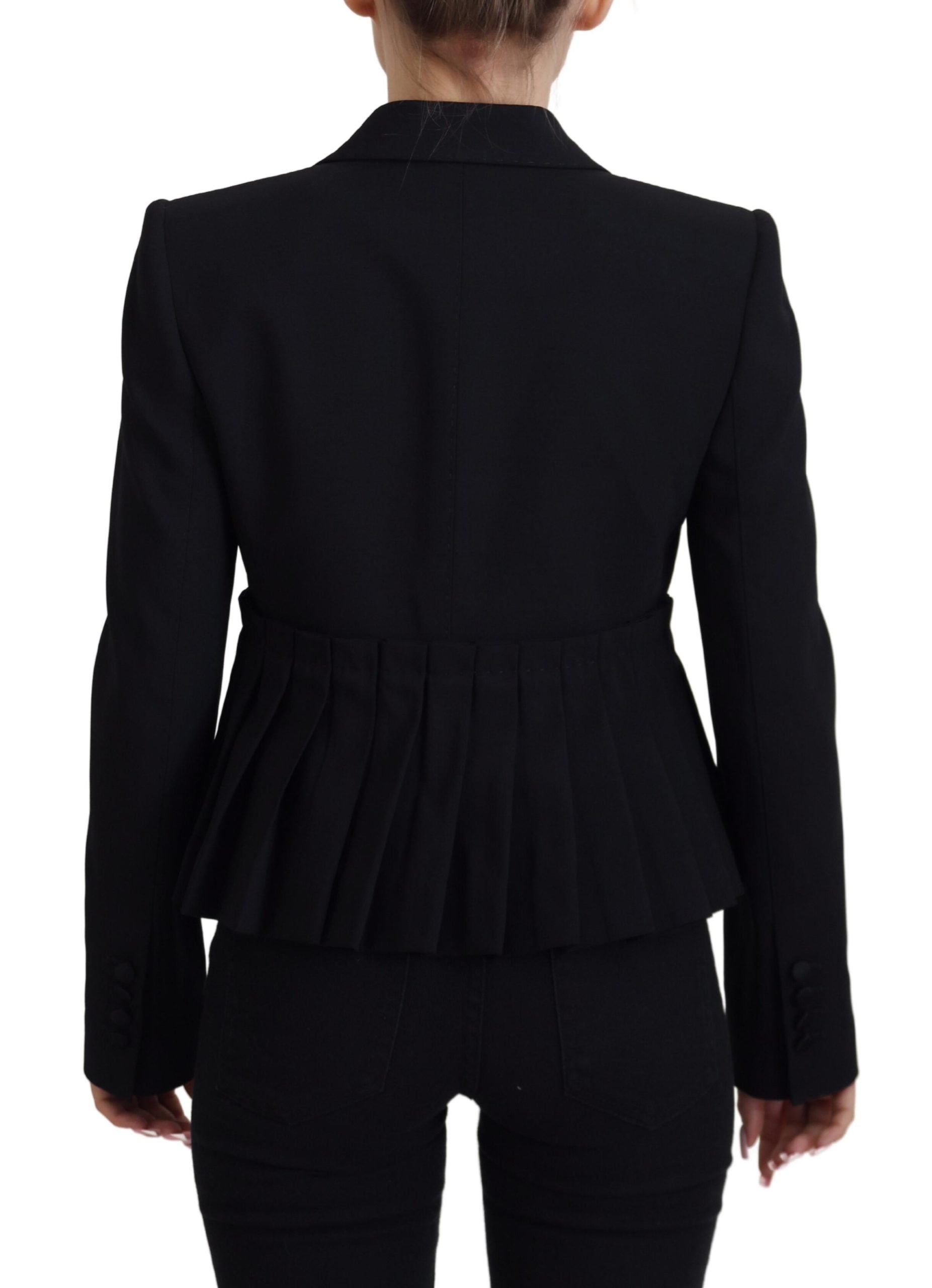 Dolce & Gabbana Eleganter schwarzer Blazer aus Stretchwolle