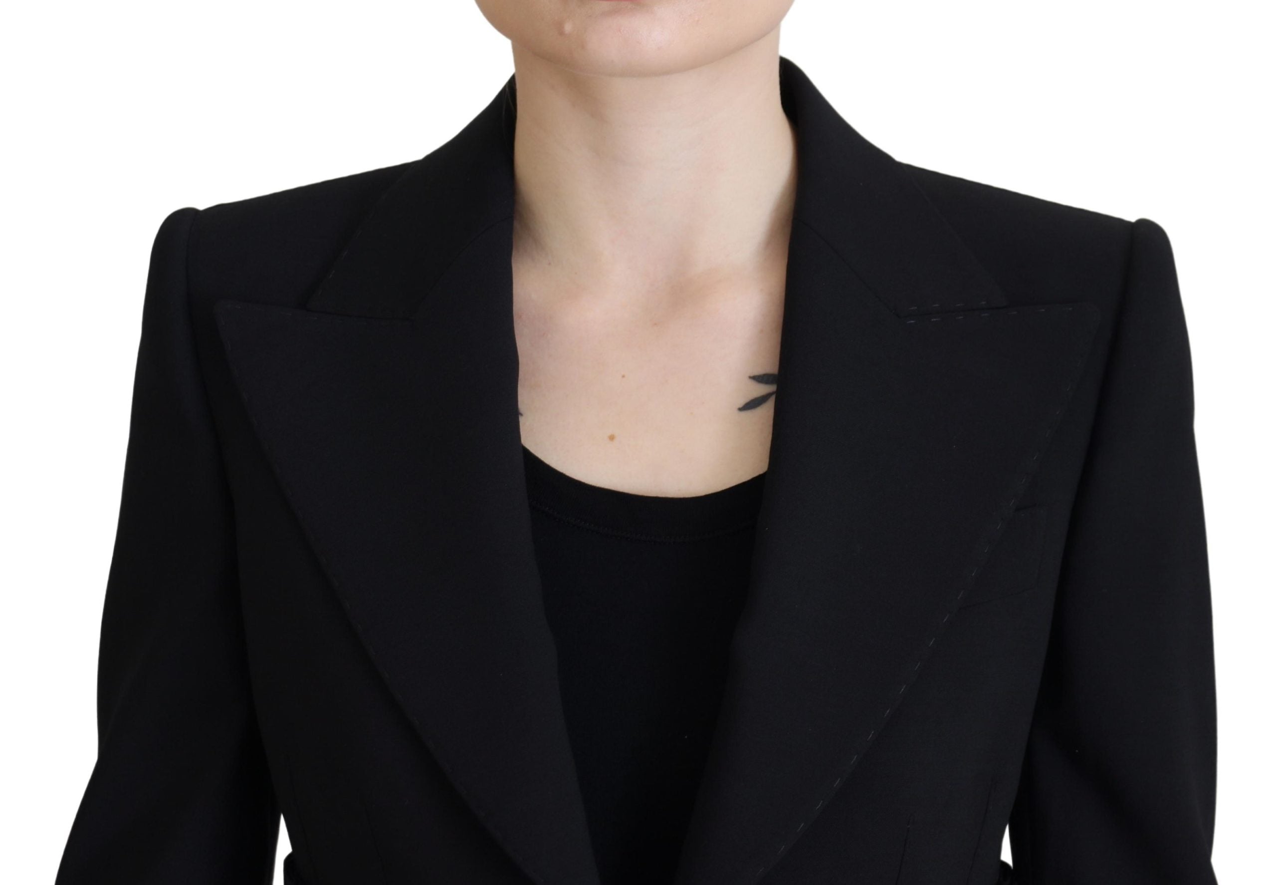 Dolce & Gabbana Eleganter schwarzer Blazer aus Stretchwolle