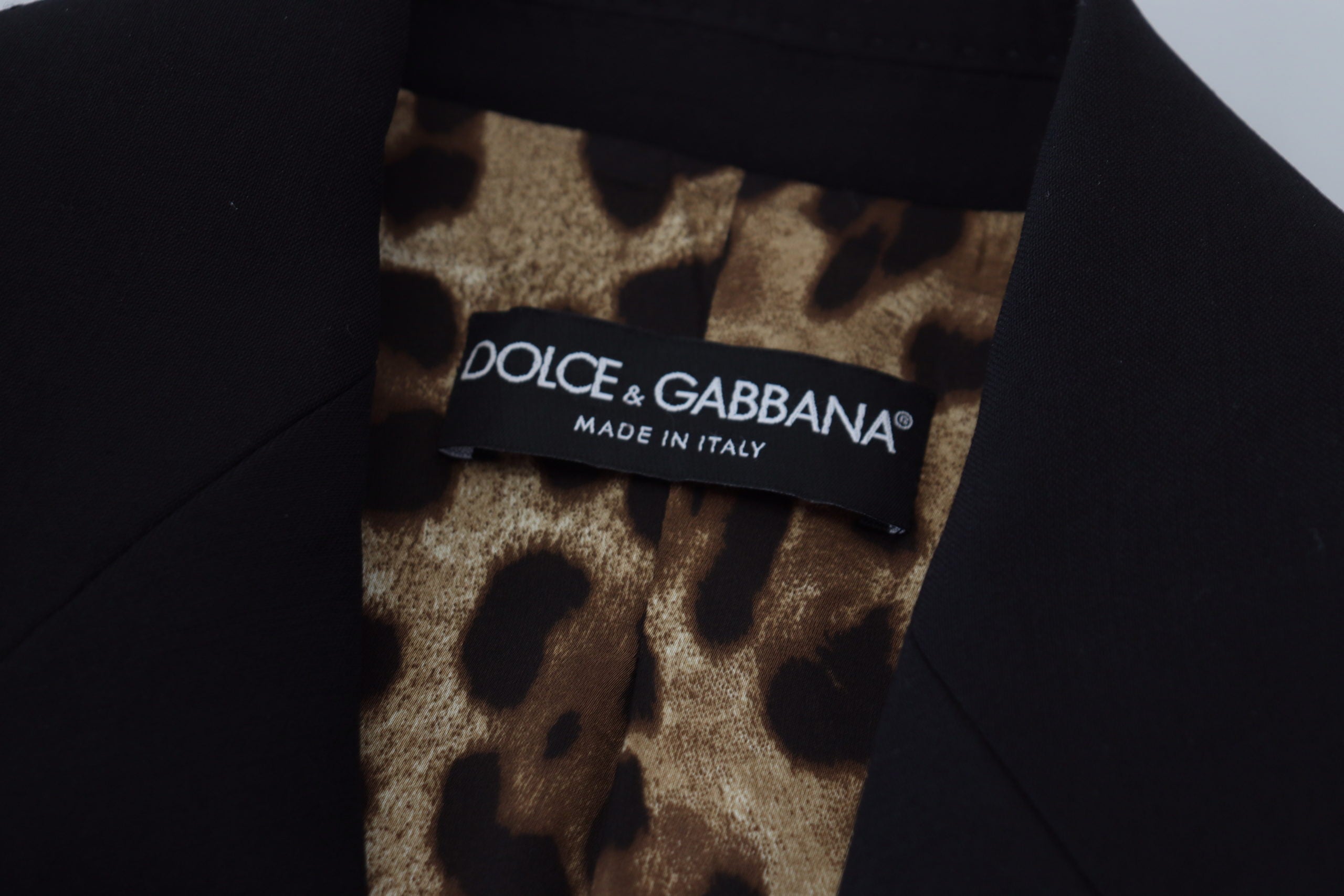 Dolce & Gabbana Eleganter schwarzer Blazer aus Stretchwolle