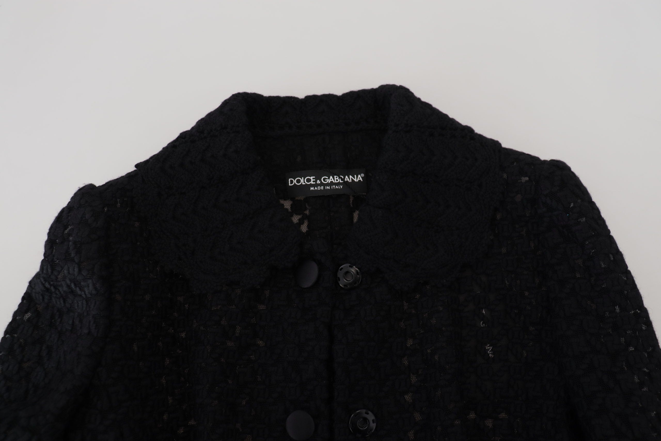 Dolce & Gabbana Elegante schwarze Button-Down-Jacke aus Wollmischung