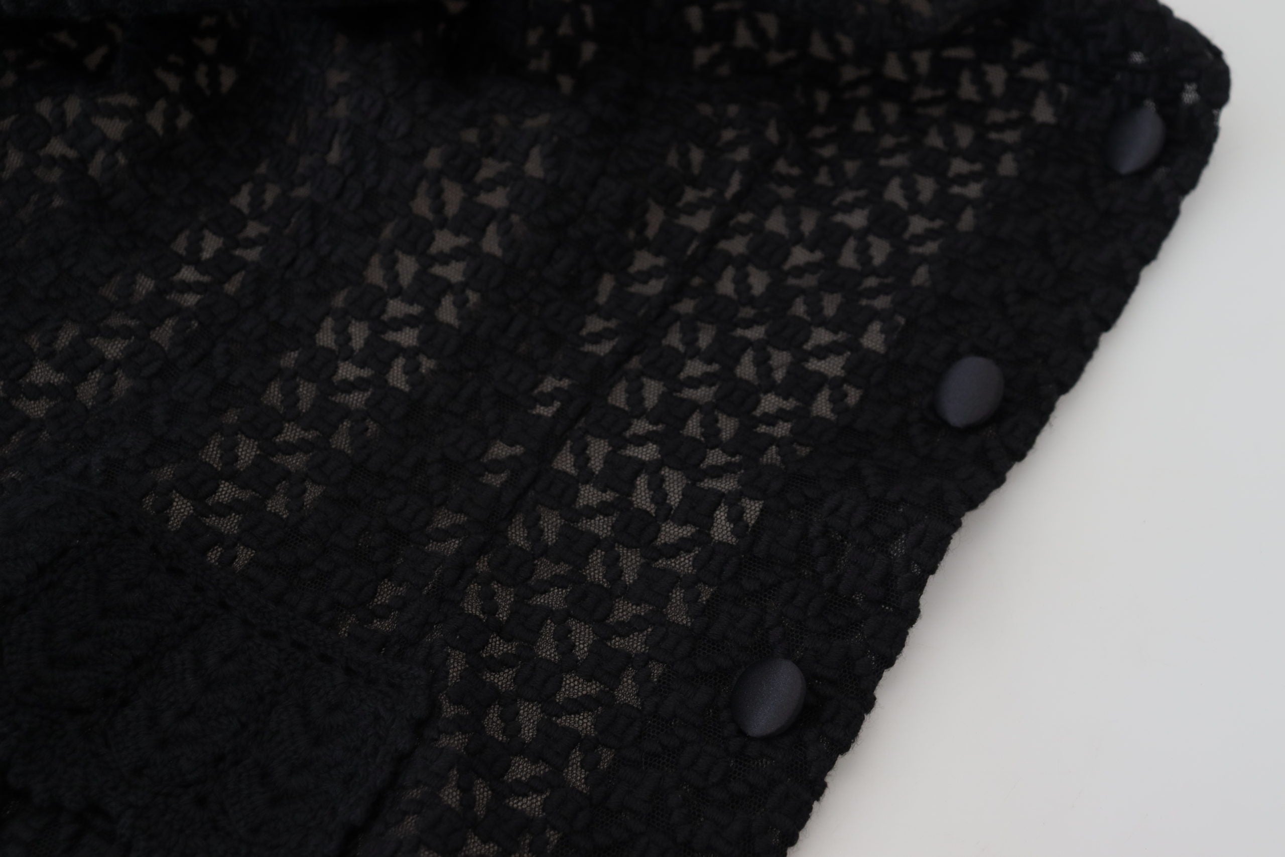 Dolce & Gabbana Elegante schwarze Button-Down-Jacke aus Wollmischung