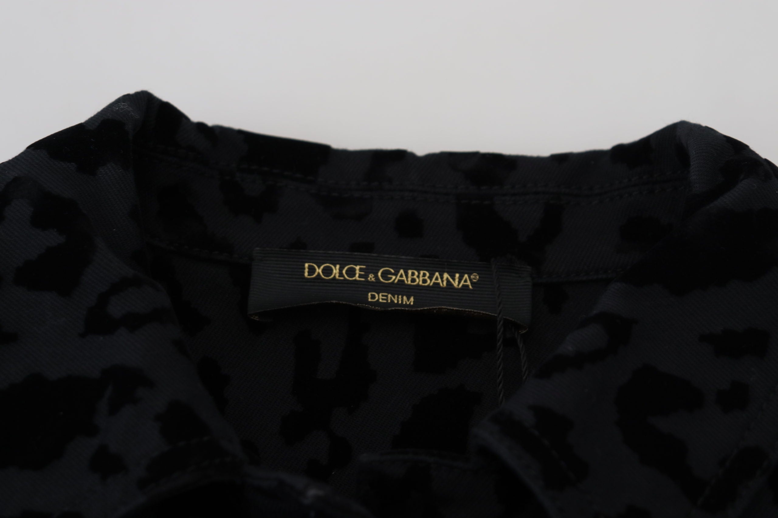 Dolce & Gabbana Schicke Jeansjacke mit Leopardenmuster