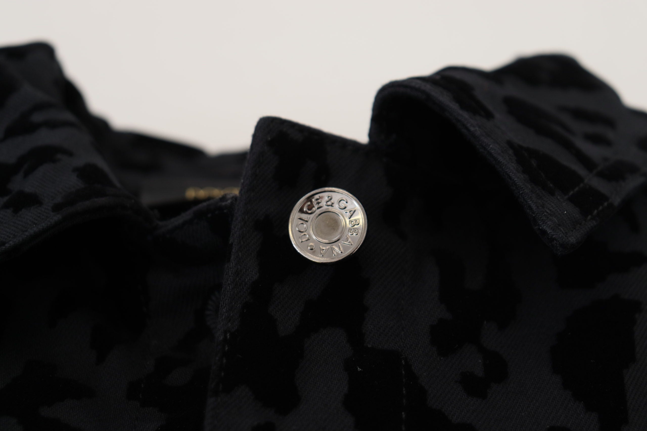 Dolce & Gabbana Schicke Jeansjacke mit Leopardenmuster