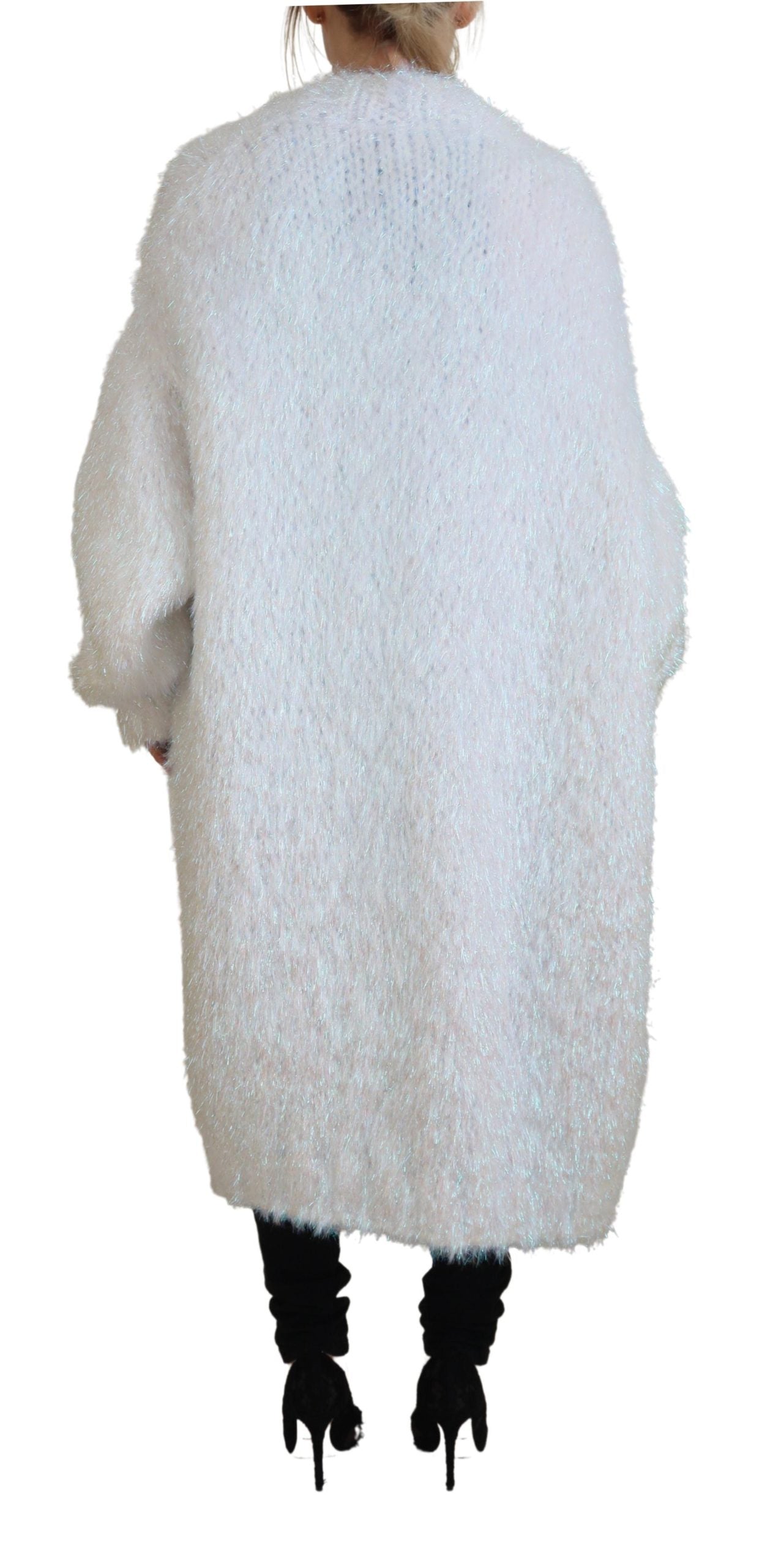 Dolce & Gabbana Elegante weiße Strickjacke mit langen Ärmeln