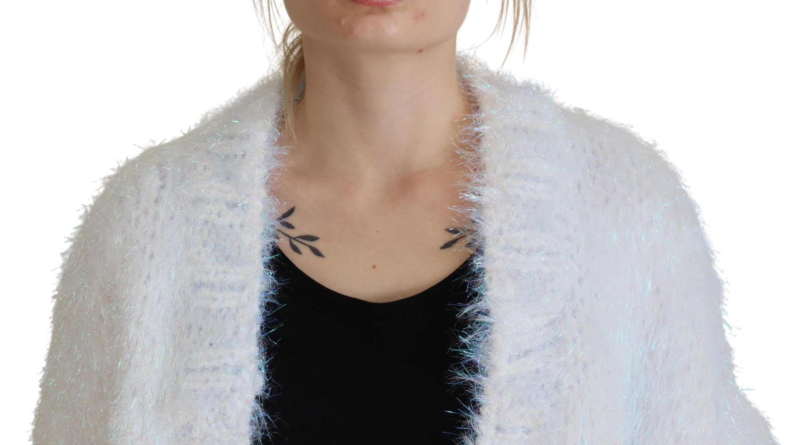 Dolce & Gabbana Elegante weiße Strickjacke mit langen Ärmeln