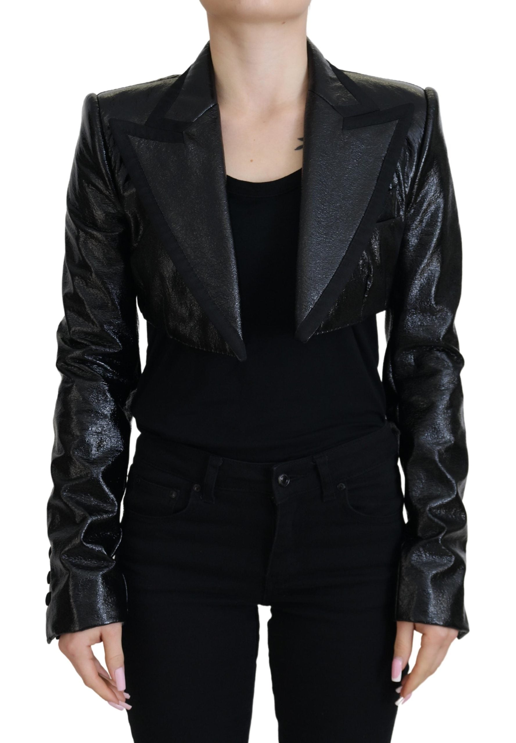 Dolce & Gabbana Elegante, kurze schwarze Designerjacke