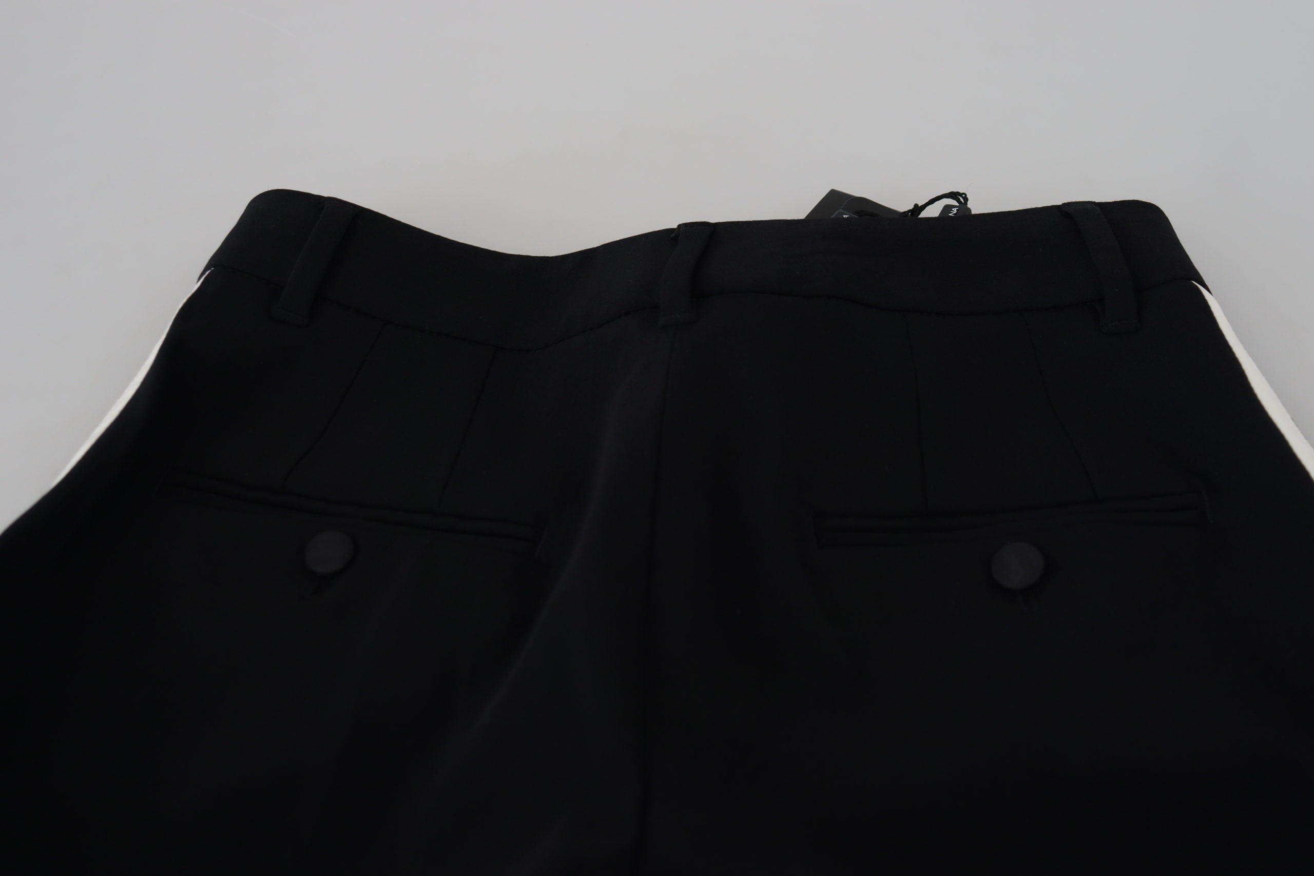 Pantaloni eleganți negri din lână și mătase Dolce & Gabbana