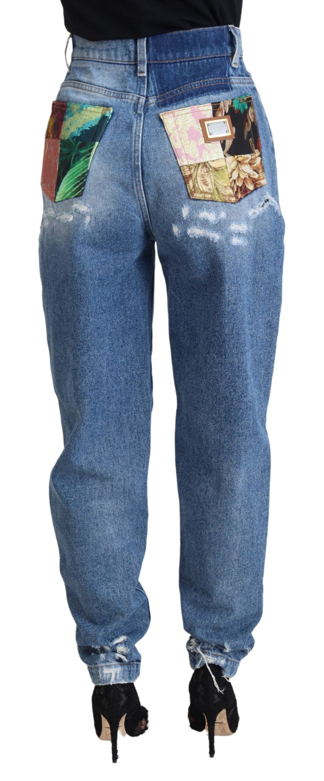 Pantaloni Dolce & Gabbana Chic Tattered Denim - Indigo Essence