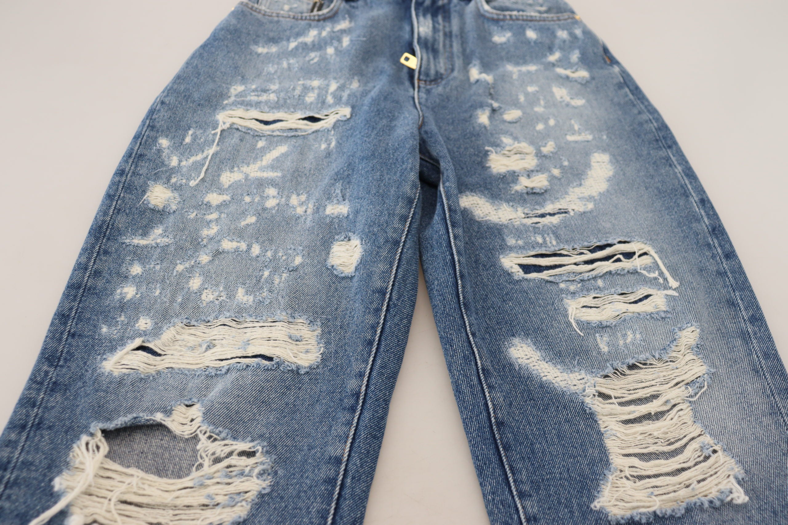 Pantaloni Dolce & Gabbana Chic Tattered Denim - Indigo Essence