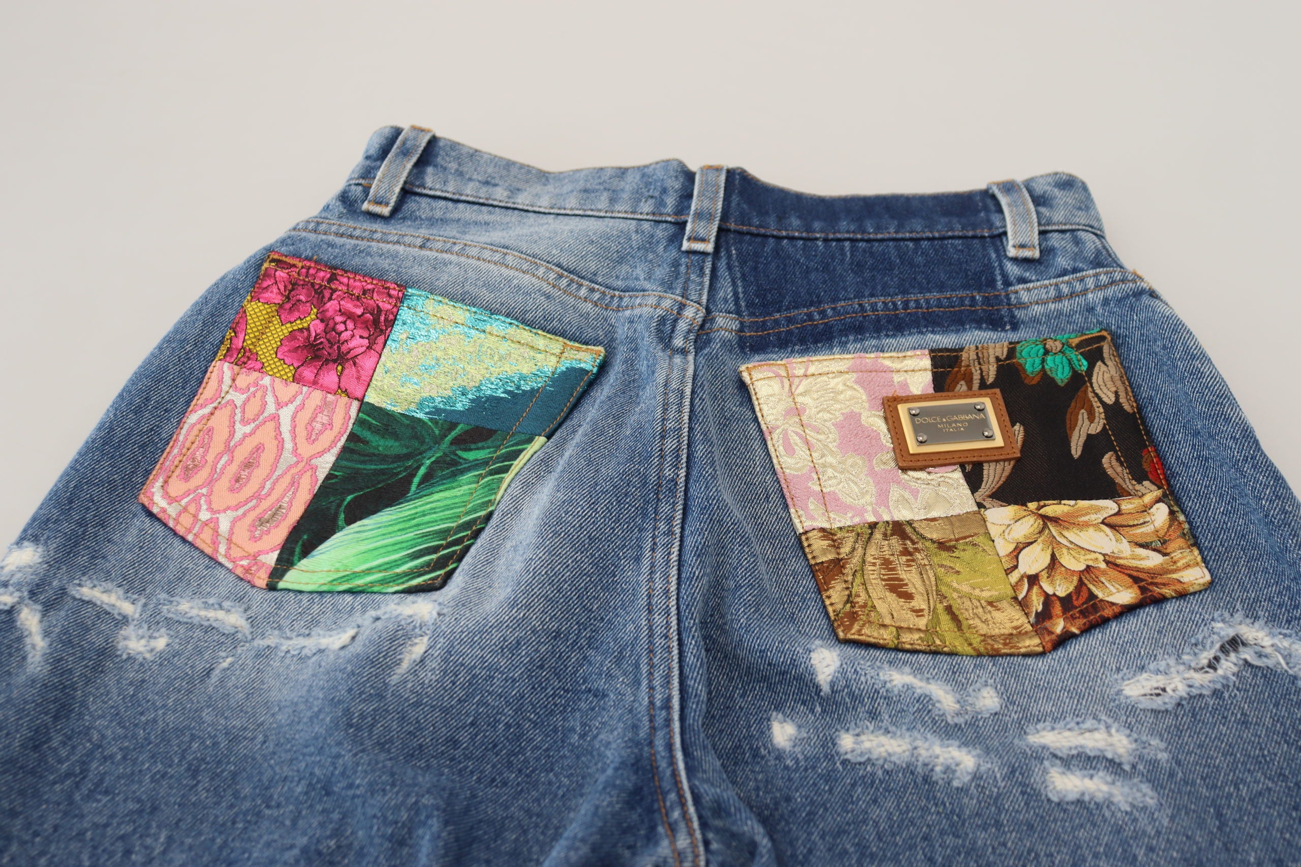Pantaloni Dolce & Gabbana Chic Tattered Denim - Indigo Essence