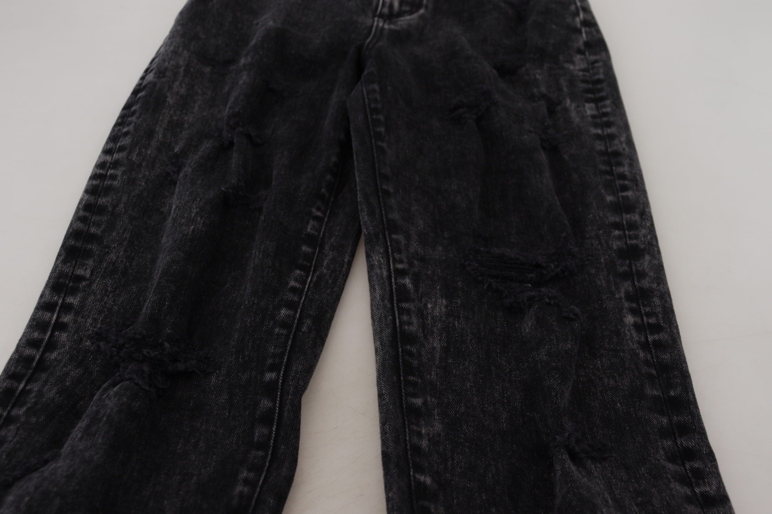 Pantaloni eleganți negri din denim Dolce & Gabbana