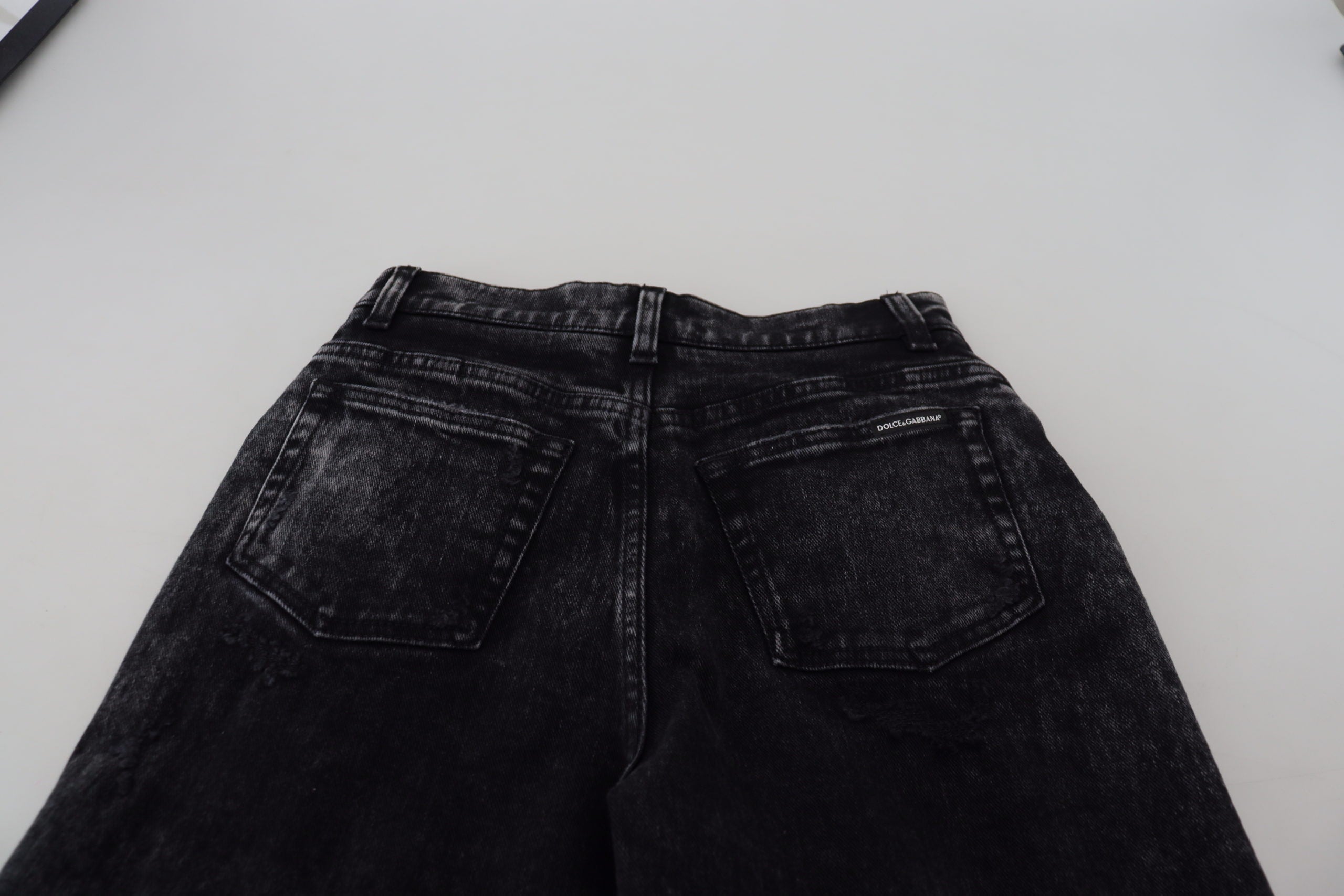 Pantaloni eleganți negri din denim Dolce & Gabbana