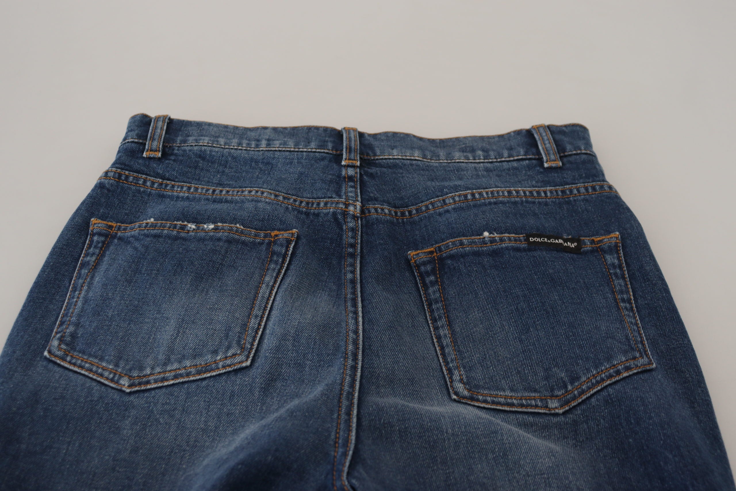 Pantaloni eleganți din denim albastru Dolce & Gabbana - Croială croită