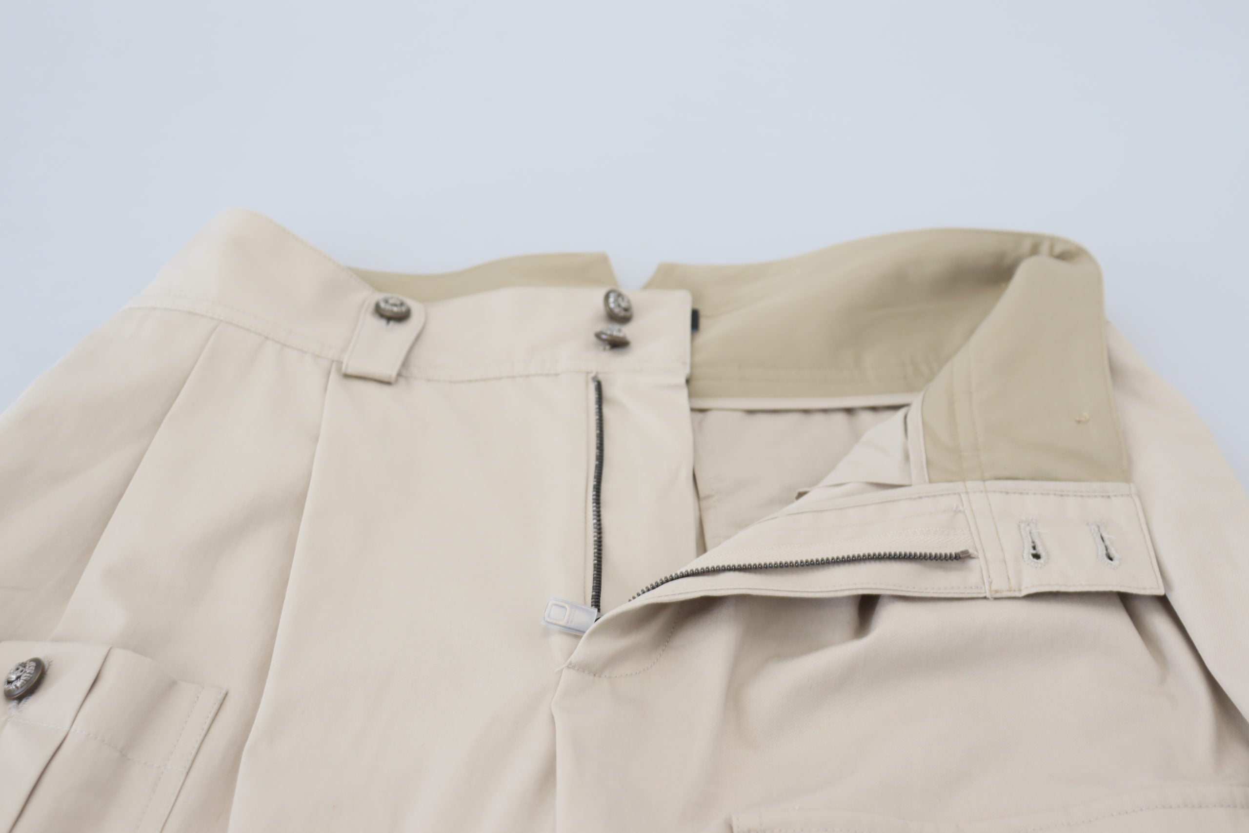 Pantaloni eleganți din bumbac bej Dolce & Gabbana