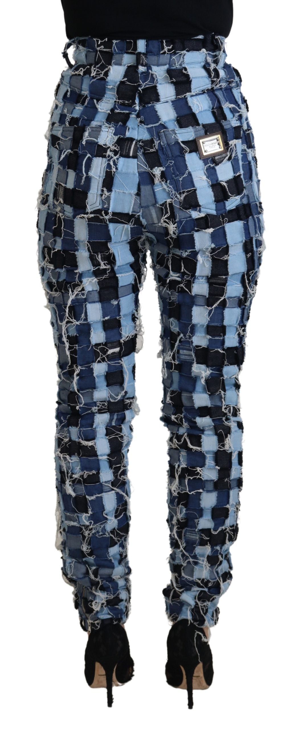 Dolce & Gabbana – Mehrfarbige Skinny-Jeans mit Patchwork und hoher Taille