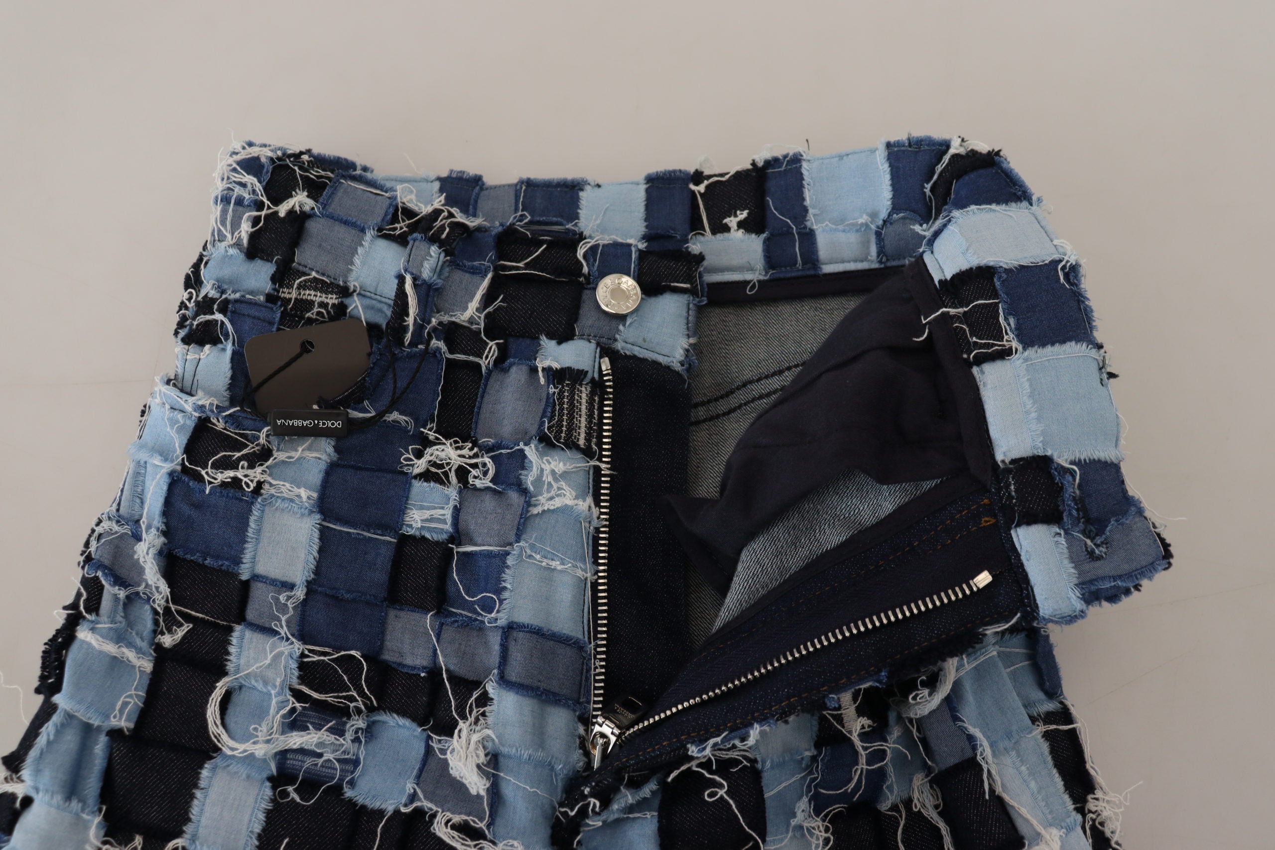 Dolce & Gabbana – Mehrfarbige Skinny-Jeans mit Patchwork und hoher Taille