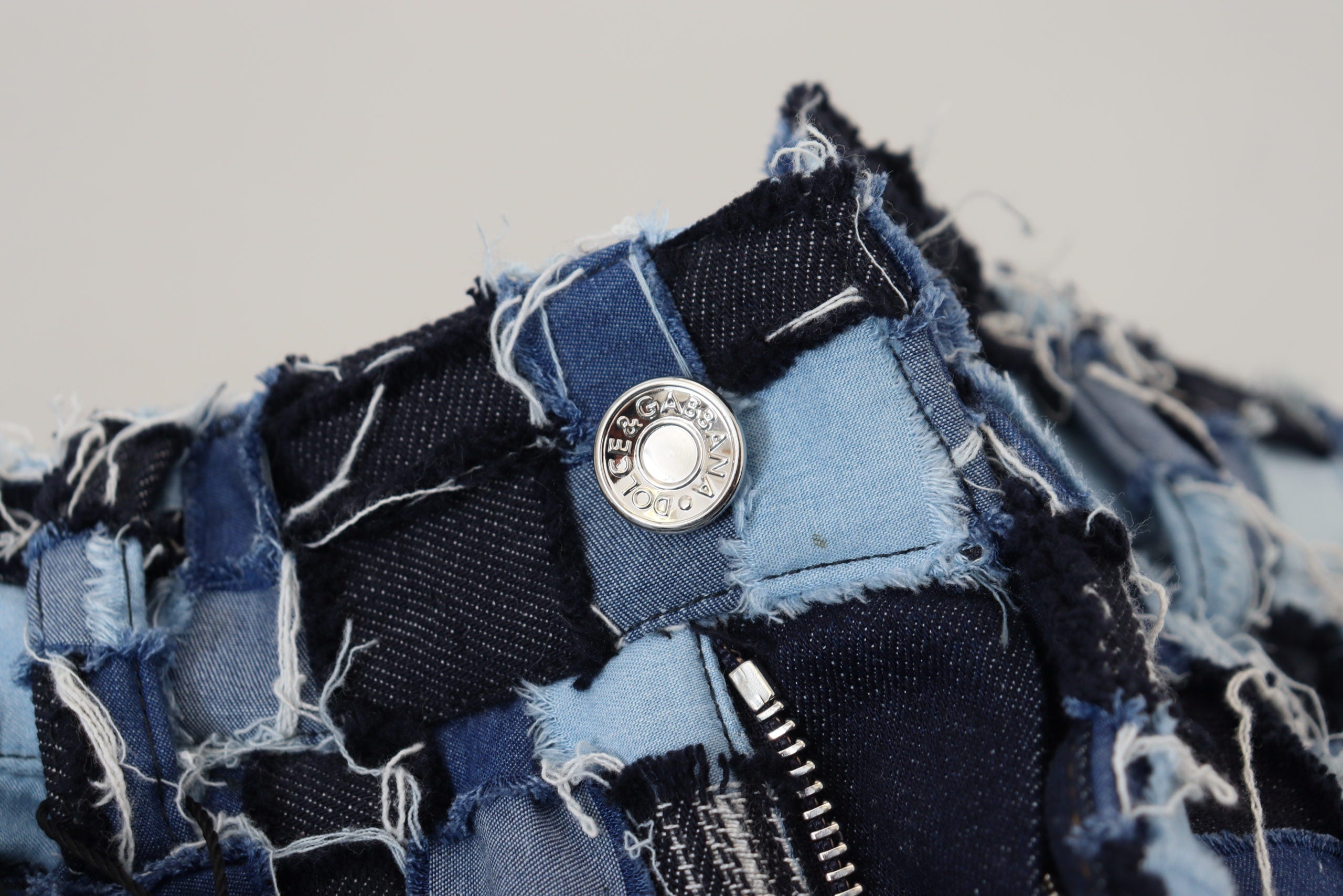 Dolce & Gabbana – Mehrfarbige Skinny-Jeans mit Patchwork und hoher Taille