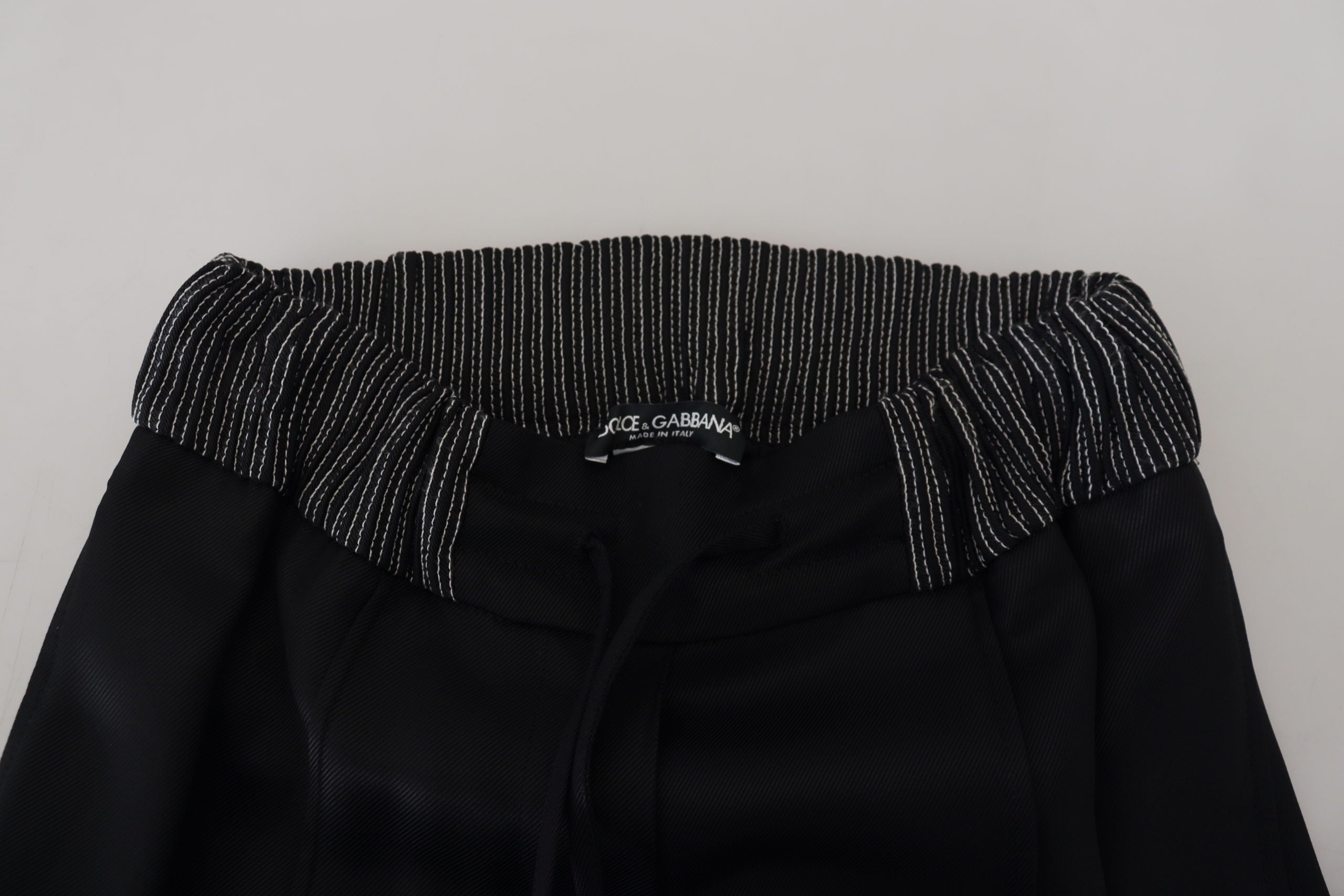 Pantaloni eleganți negri din bumbac Dolce & Gabbana