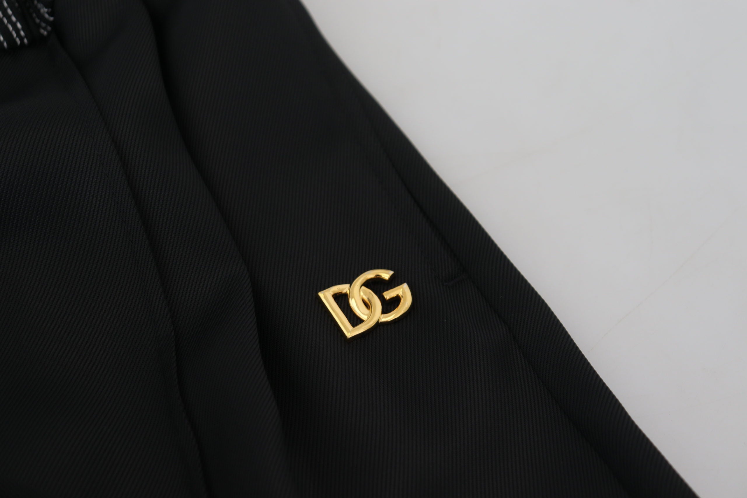 Pantaloni eleganți negri din bumbac Dolce & Gabbana