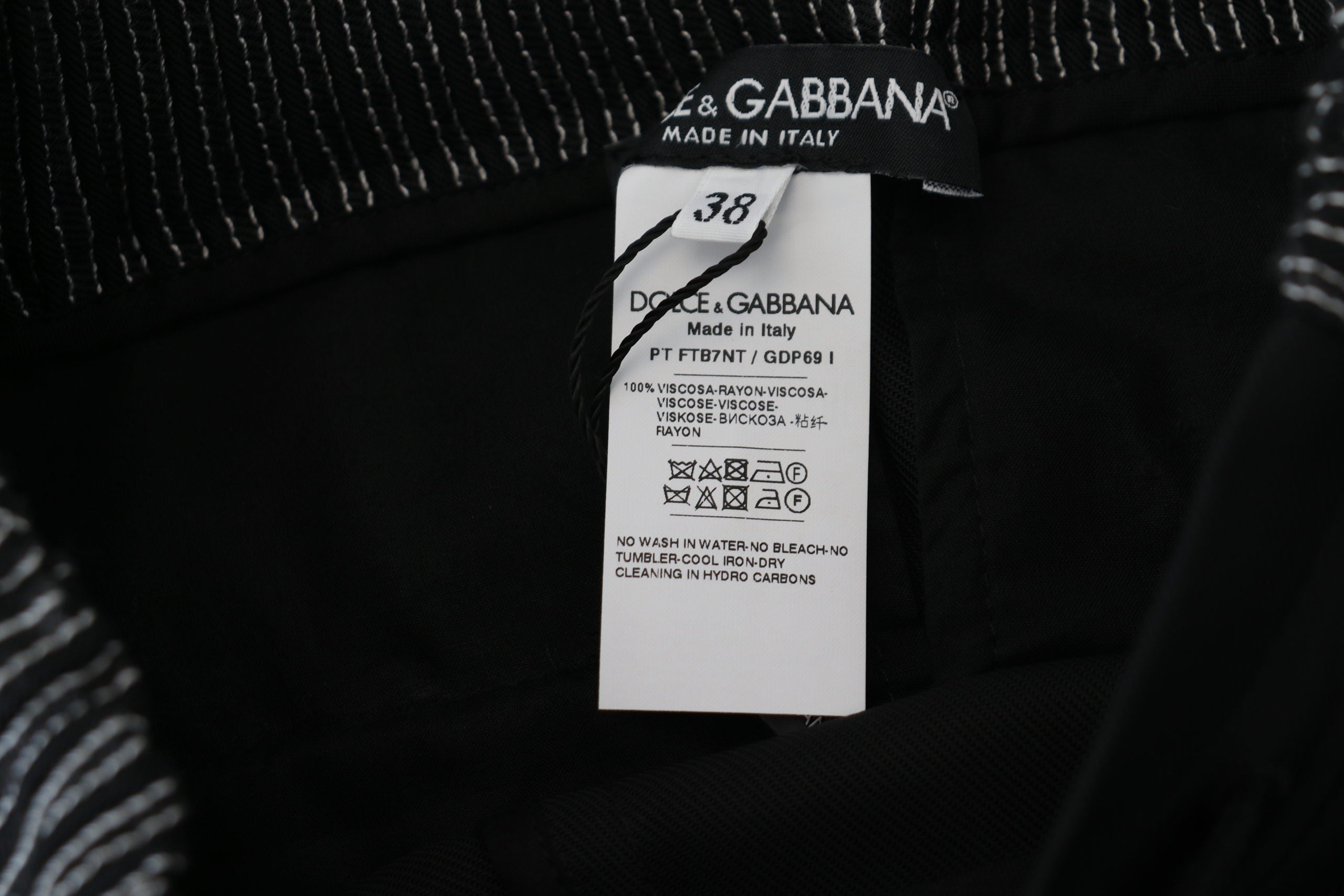 Pantaloni eleganți negri din bumbac Dolce & Gabbana