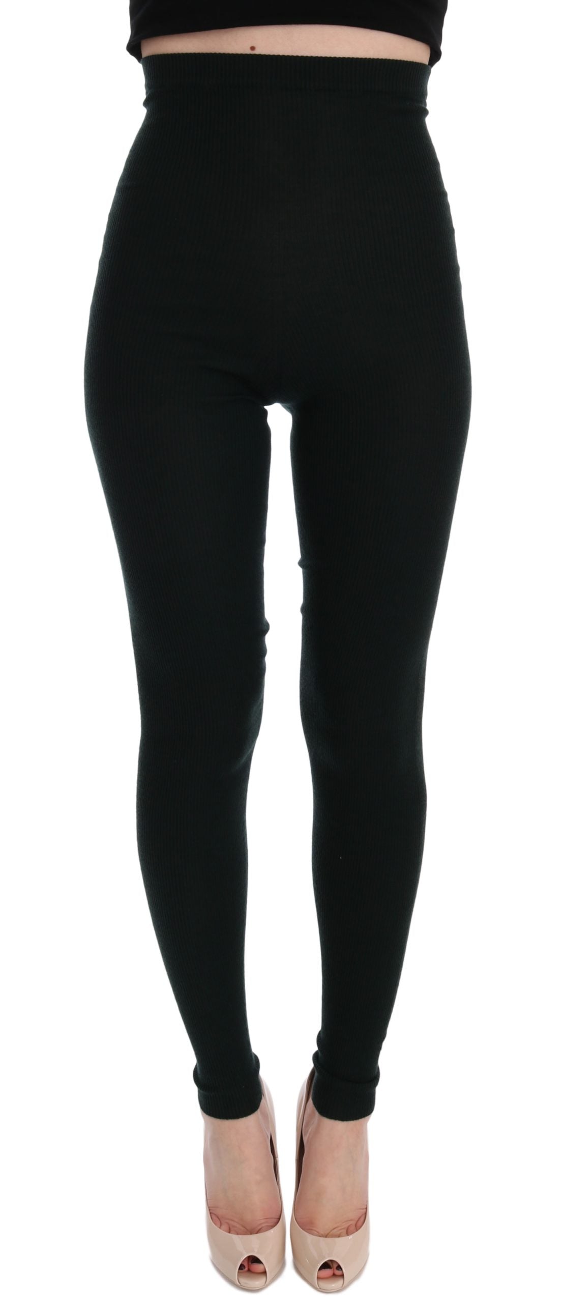 Pantaloni Jegging Eleganți din Cașmir Dolce & Gabbana în Verde Luxuriant