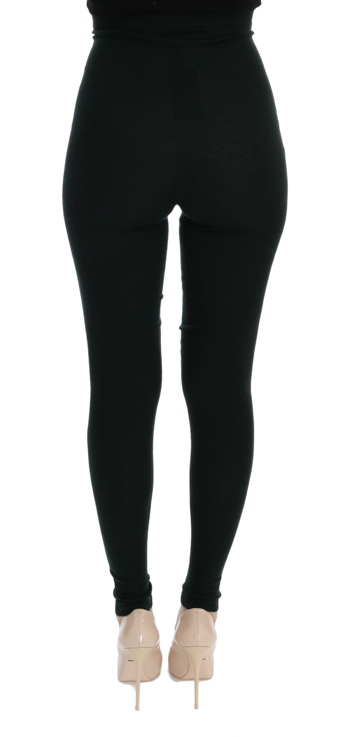 Pantaloni Jegging Eleganți din Cașmir Dolce & Gabbana în Verde Luxuriant