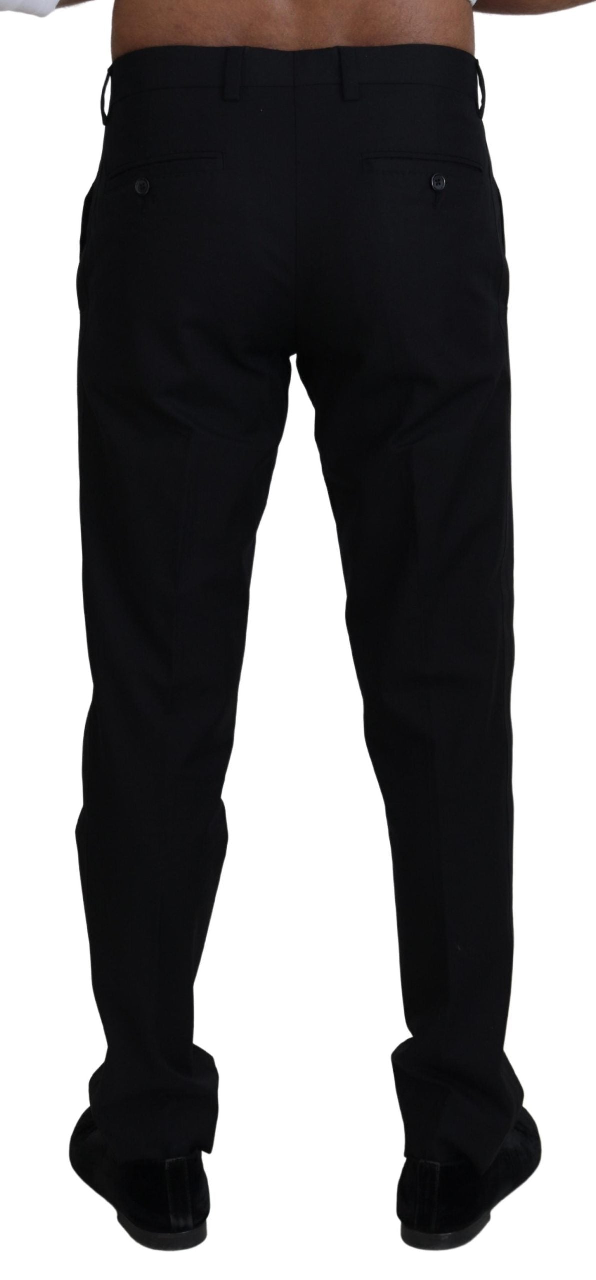 Dolce & Gabbana Elegante schwarze Baumwollhose