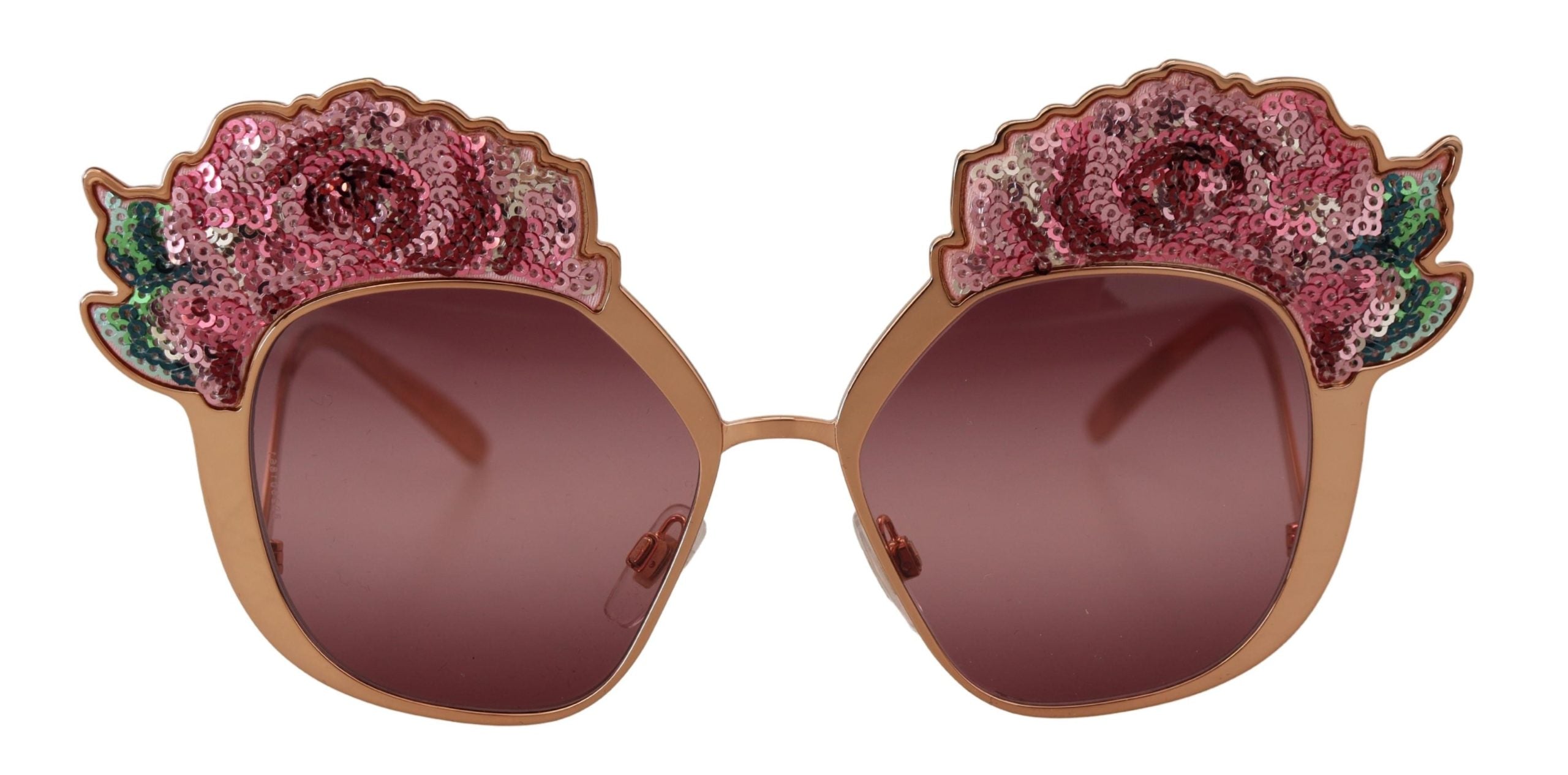 Ochelari de soare Dolce & Gabbana Chic Rose cu paiete brodate