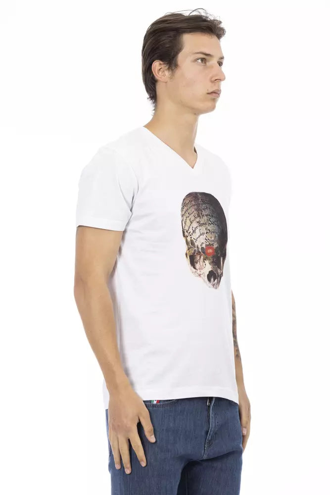 Trussardi Action Weißes Baumwoll-T-Shirt für Herren