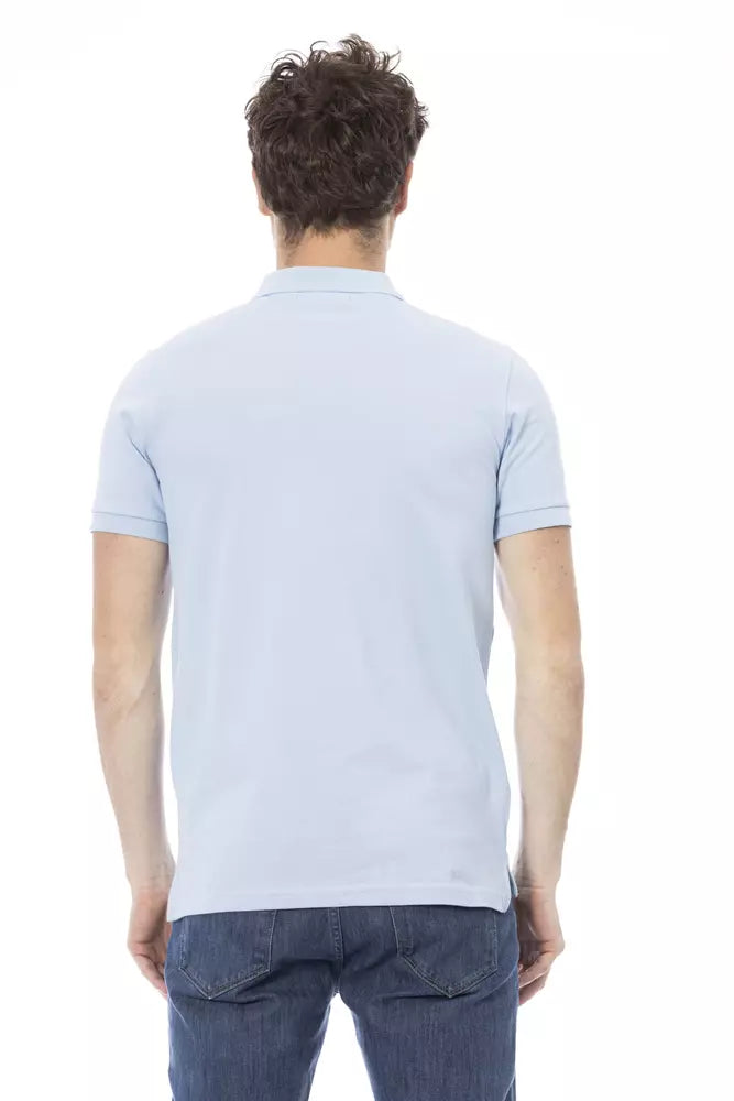 Polo Baldinini Trend albastru deschis din bumbac pentru bărbați