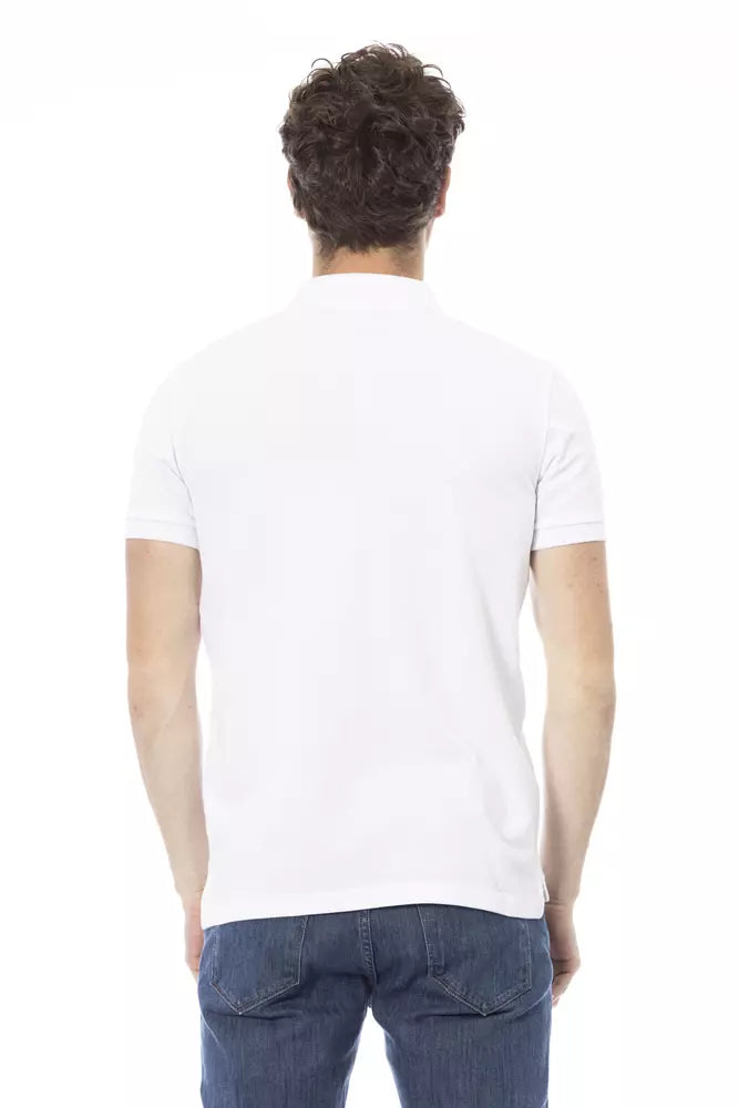 Tricou polo Baldinini Trend alb din bumbac pentru bărbați