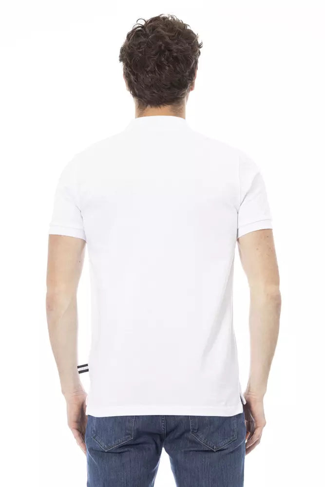 Tricou polo Baldinini Trend alb din bumbac pentru bărbați
