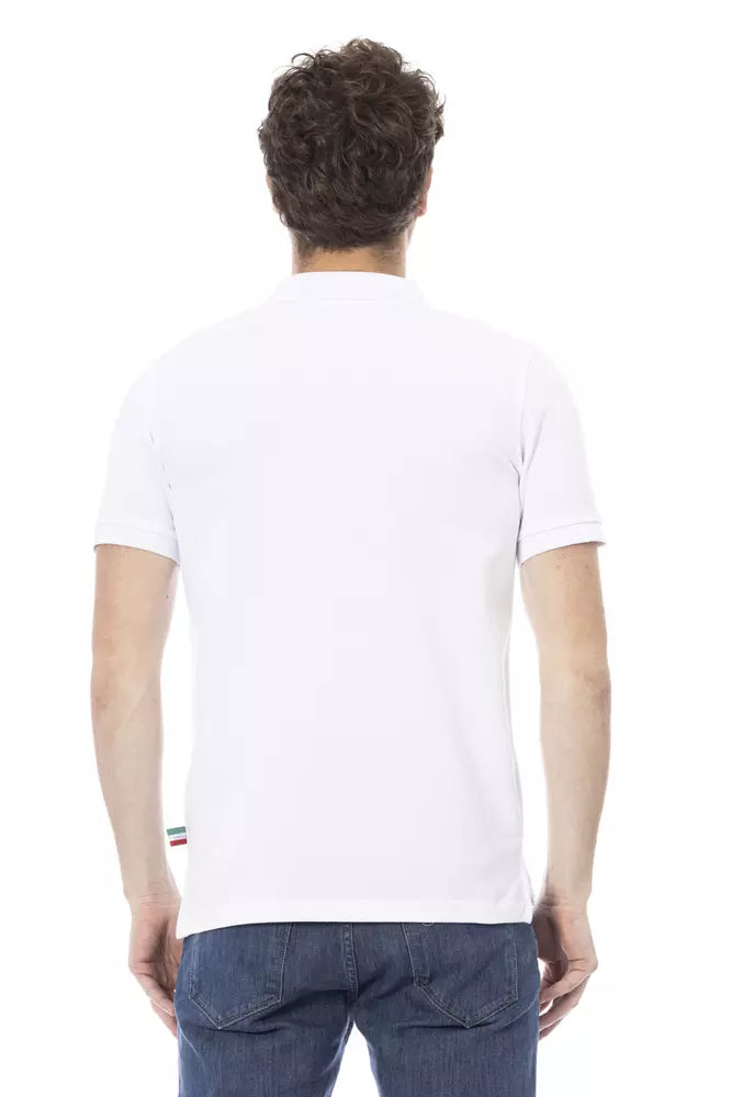 Tricou polo Baldinini Trend alb din bumbac pentru bărbați