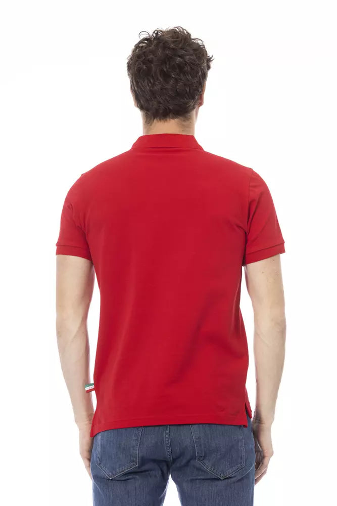 Tricou polo Baldinini Trend roșu din bumbac pentru bărbați