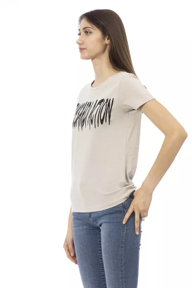Tricou Trussardi Action bej din bumbac pentru femei