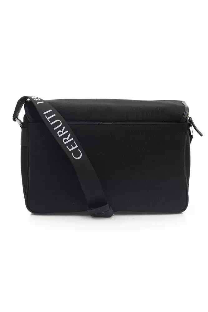 Cerruti 1881 Herren-Umhängetasche aus schwarzem Leder
