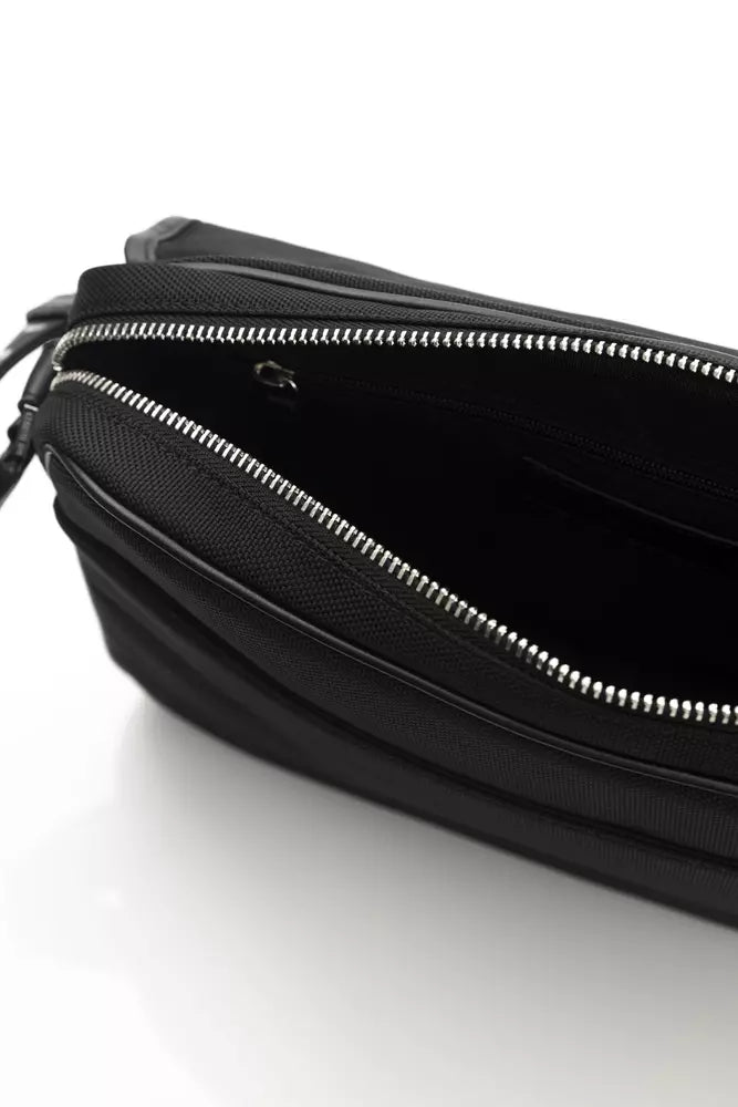 Cerruti 1881 Herren-Umhängetasche aus schwarzem Leder
