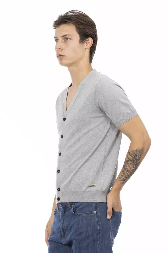Pulover Baldinini Trend gri din bumbac pentru bărbați