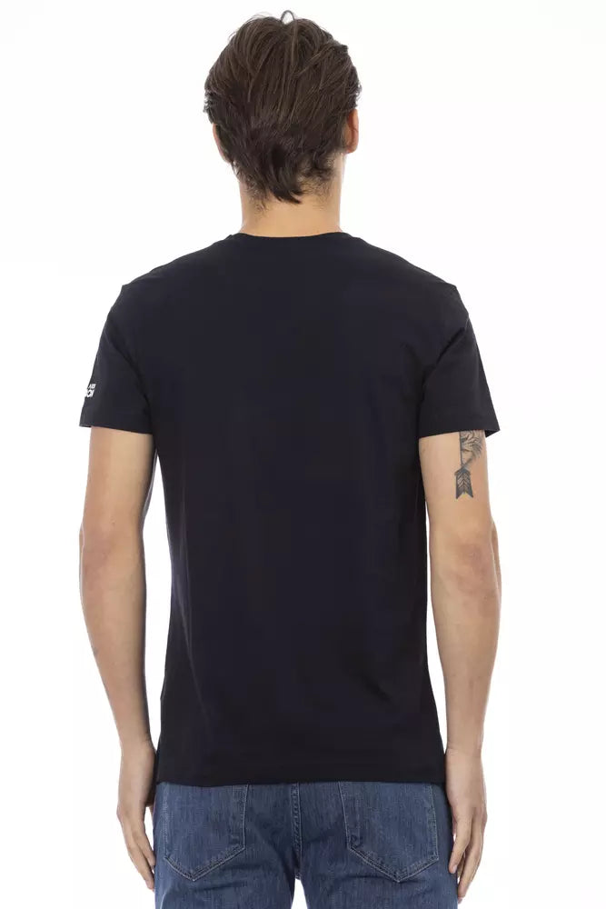Trussardi Action Schwarzes Herren-T-Shirt aus Baumwolle