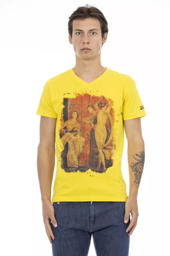 Trussardi Action Gelbes Herren-T-Shirt aus Baumwolle