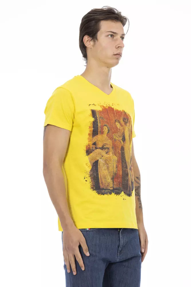 Trussardi Action Gelbes Herren-T-Shirt aus Baumwolle
