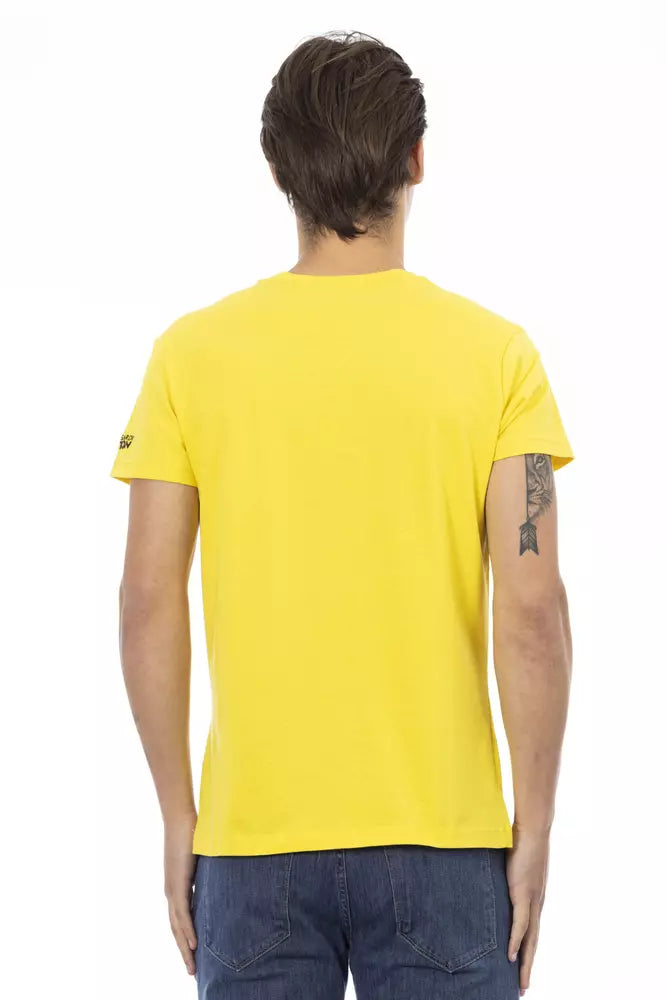 Trussardi Action Gelbes Herren-T-Shirt aus Baumwolle