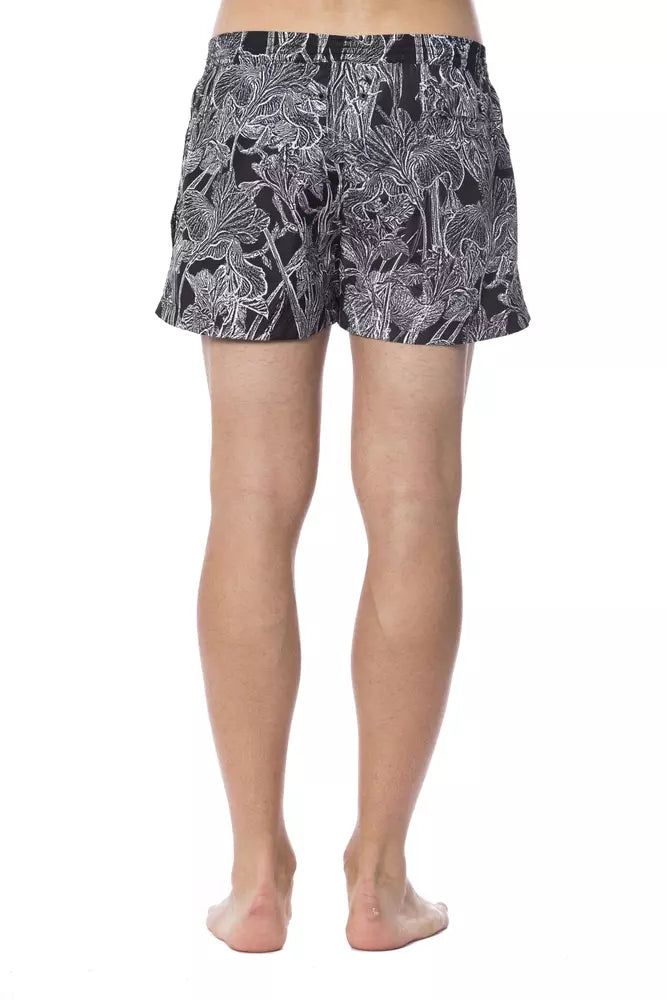 Costum de baie Roberto Cavalli Sport negru din poliester pentru bărbați