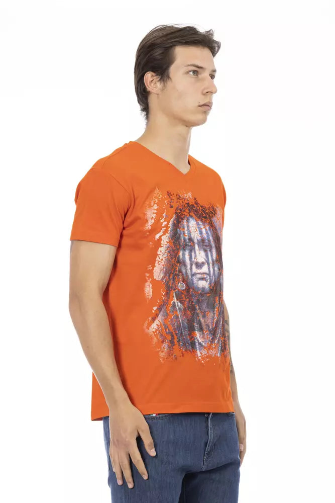 Trussardi Action Orange Herren-T-Shirt aus Baumwolle