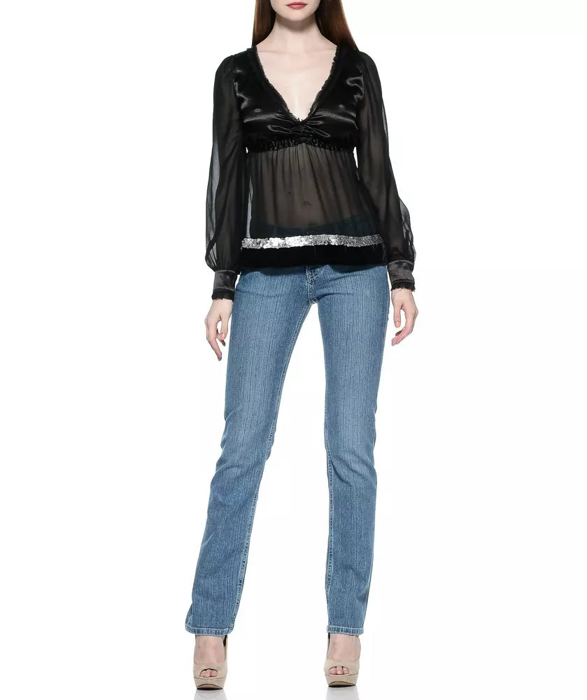 Blugi Ungaro Fever din bumbac albastru deschis pentru femei