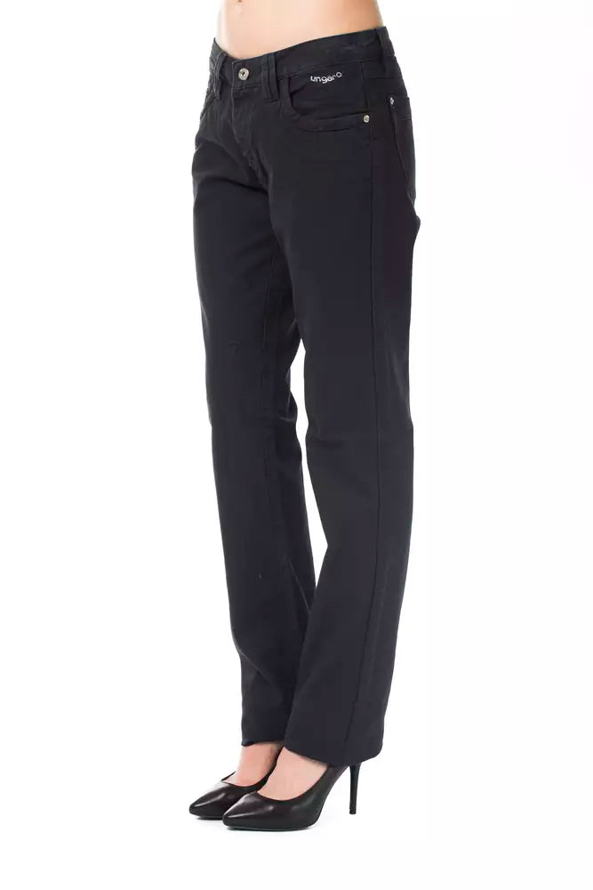 Pantaloni damă Ungaro Fever din bumbac albastru
