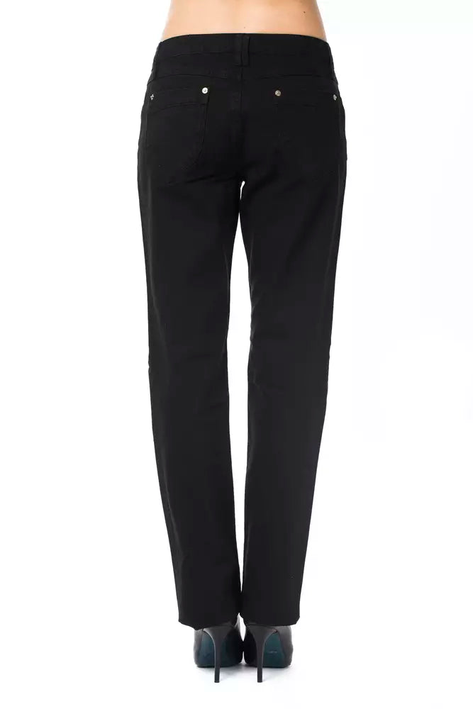 Pantaloni de damă Ungaro Fever din bumbac negru