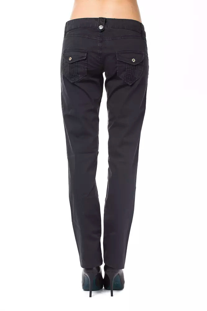 Pantaloni de damă Ungaro Fever din bumbac albastru