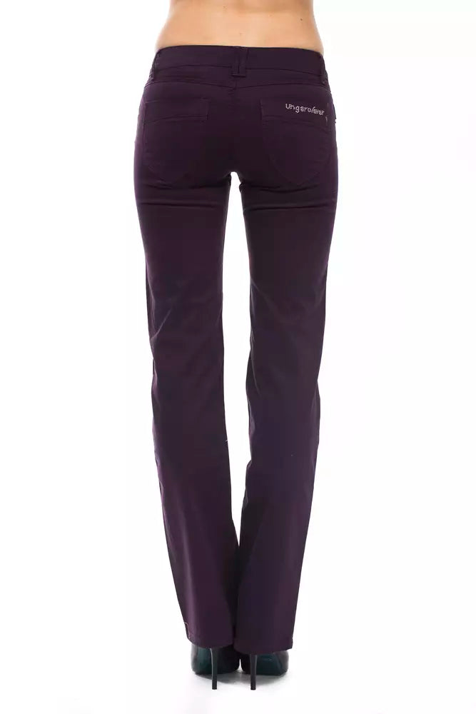Pantaloni damă Ungaro Fever din bumbac violet