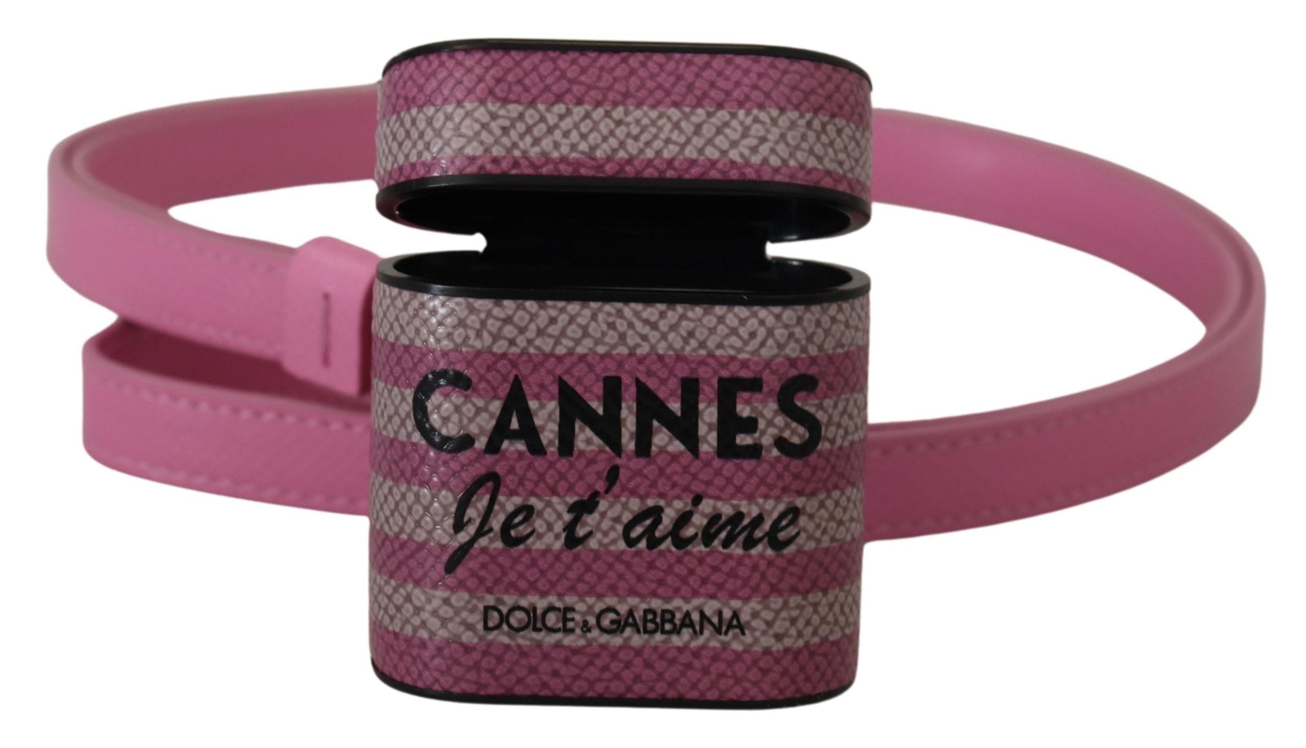 Husă Dolce & Gabbana Chic din piele pentru AirPods, roz